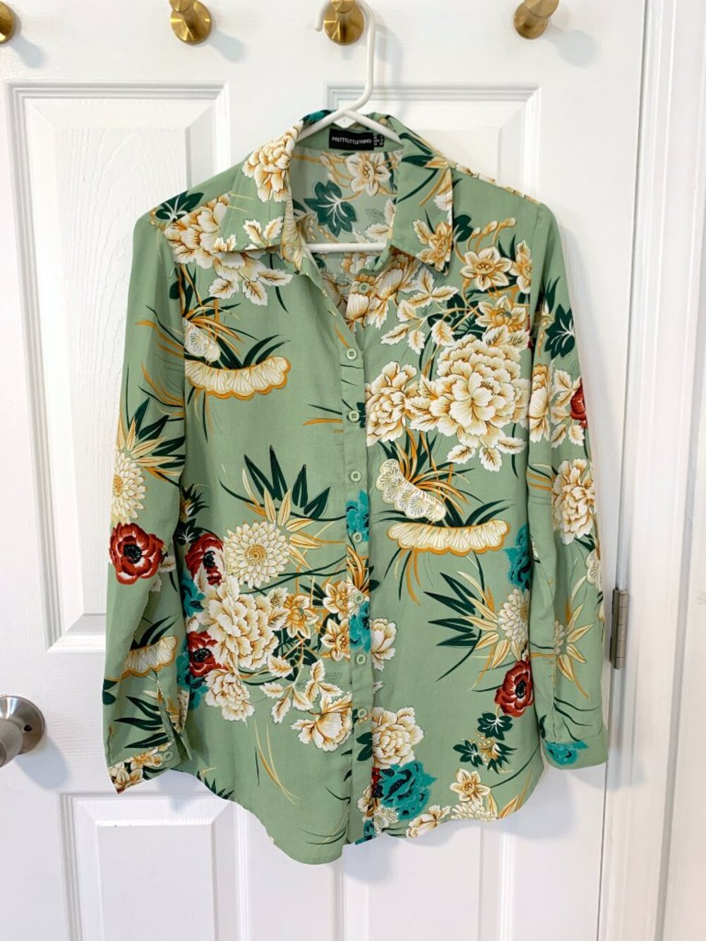 Pretty Little Thing Floral Chinoiserie Blouse 0